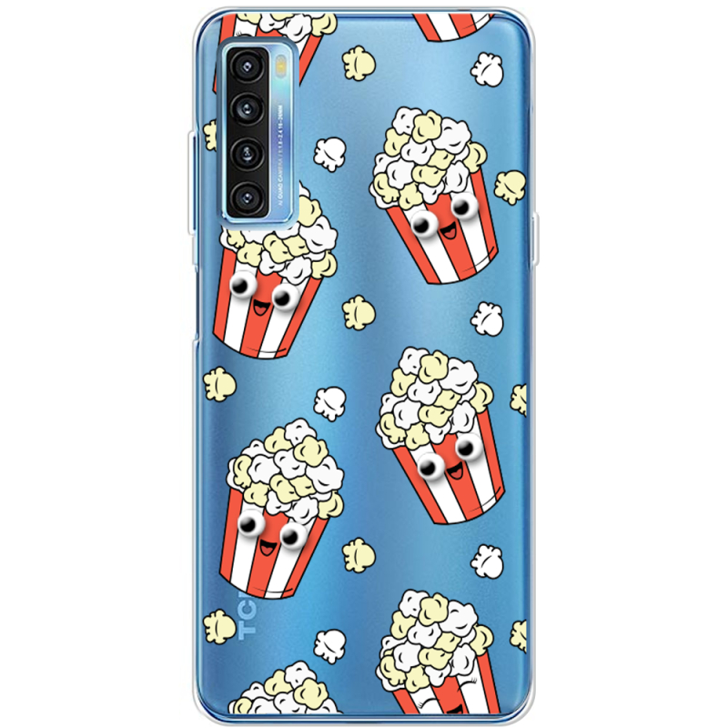 Прозрачный чехол BoxFace TCL 20L Plus с 3D-глазками Popcorn