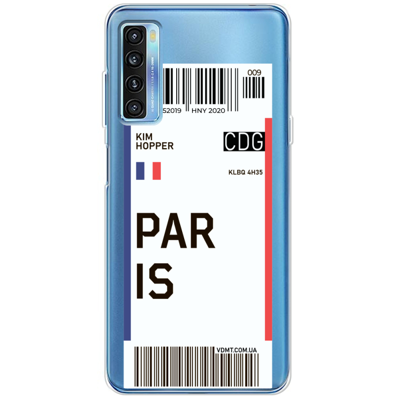 Прозрачный чехол BoxFace TCL 20L Plus Ticket Paris