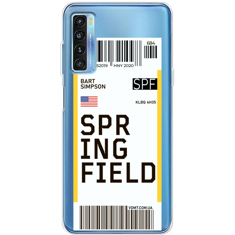 Прозрачный чехол BoxFace TCL 20L Plus Ticket Springfield