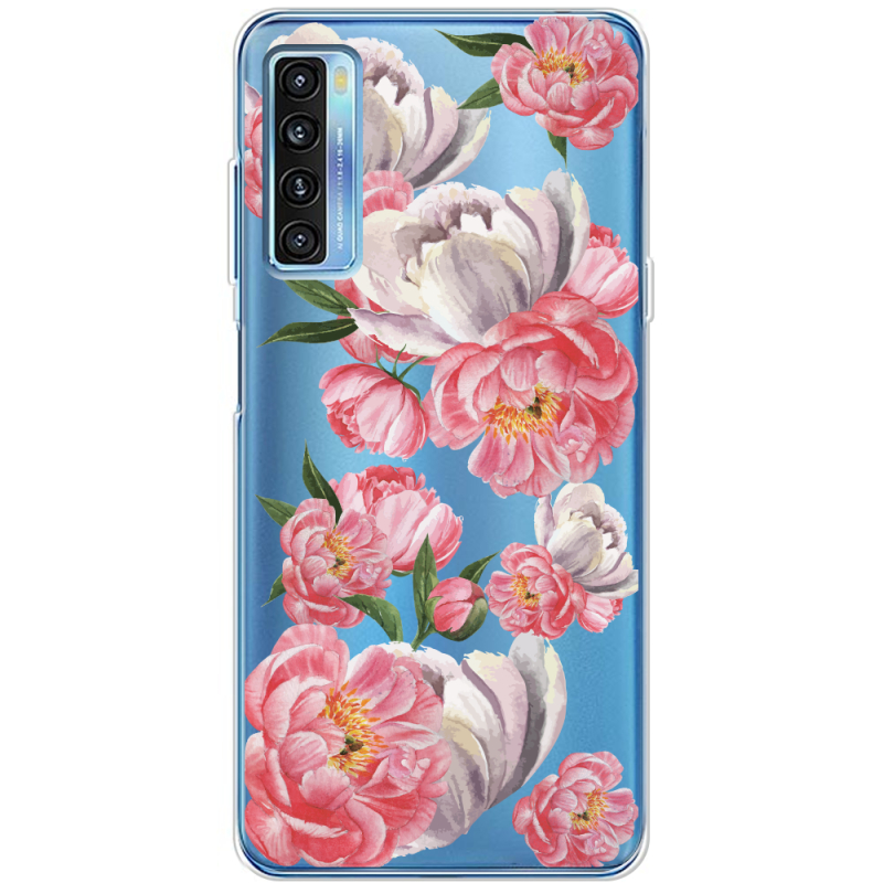 Прозрачный чехол BoxFace TCL 20L Plus Peony Watercolor Style