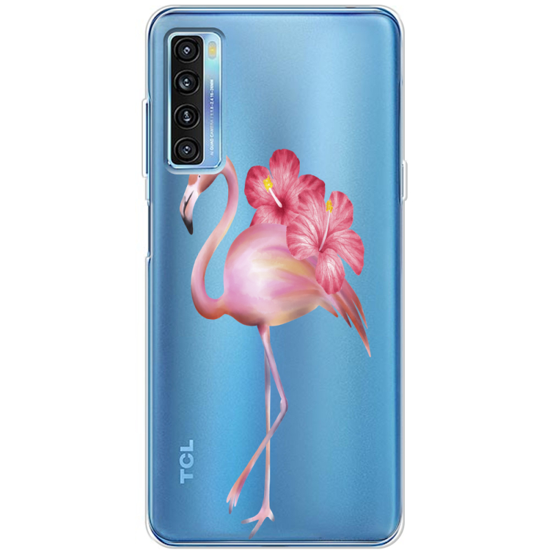 Прозрачный чехол BoxFace TCL 20L Plus Floral Flamingo