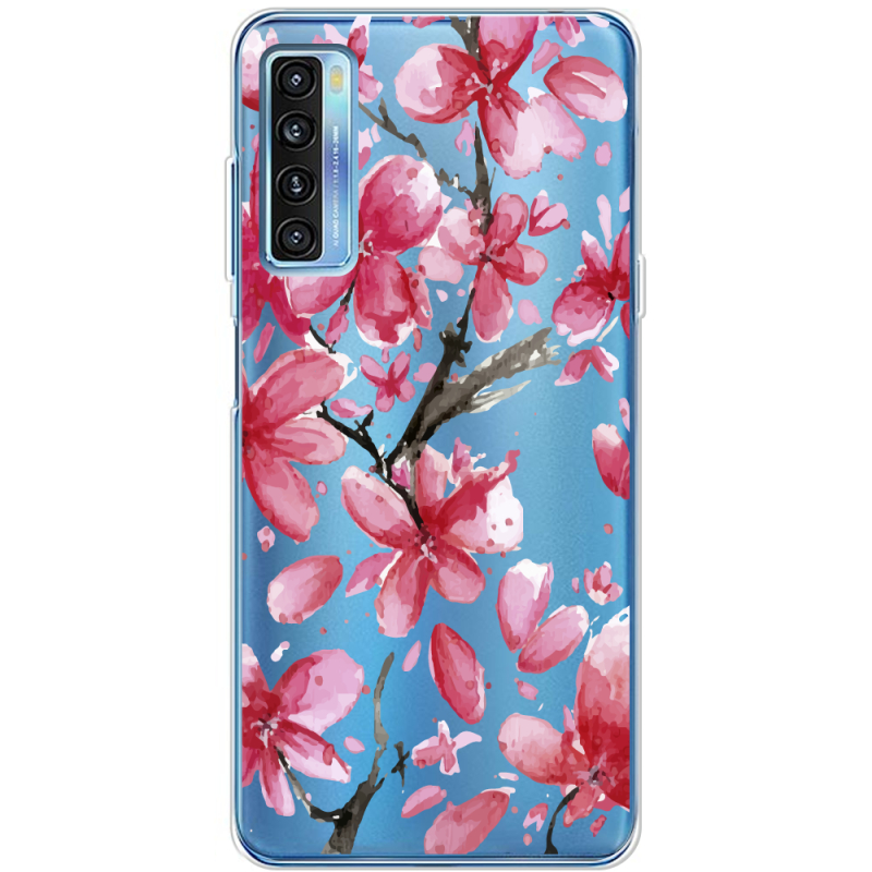 Прозрачный чехол BoxFace TCL 20L Plus Pink Magnolia