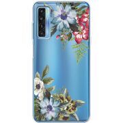 Прозрачный чехол BoxFace TCL 20L Plus Floral