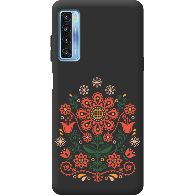 Черный чехол BoxFace TCL 20L Plus Ukrainian Ornament