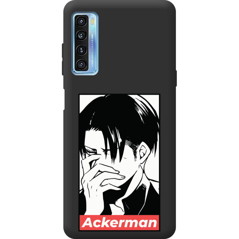 Черный чехол BoxFace TCL 20L Plus Attack On Titan - Ackerman