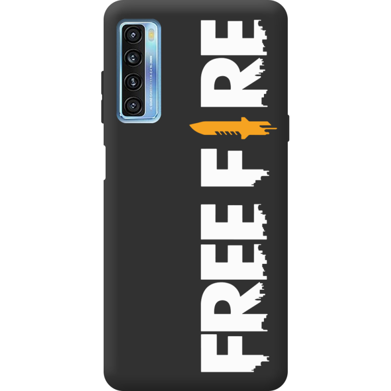 Черный чехол BoxFace TCL 20L Plus Free Fire White Logo