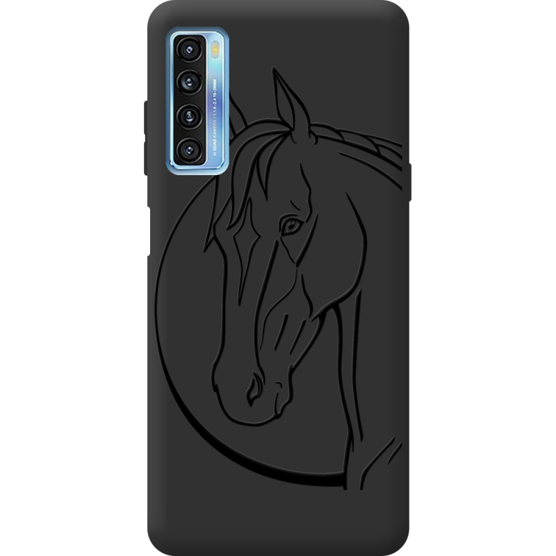 Черный чехол BoxFace TCL 20L Plus Horse