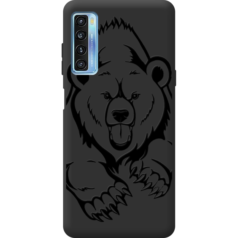 Черный чехол BoxFace TCL 20L Plus Grizzly Bear