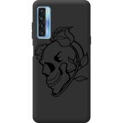 Черный чехол BoxFace TCL 20L Plus Skull and Roses