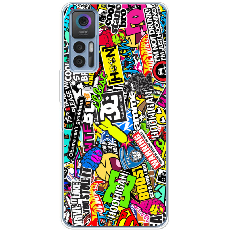 Чехол BoxFace TCL 30 Multicolored Inscriptions