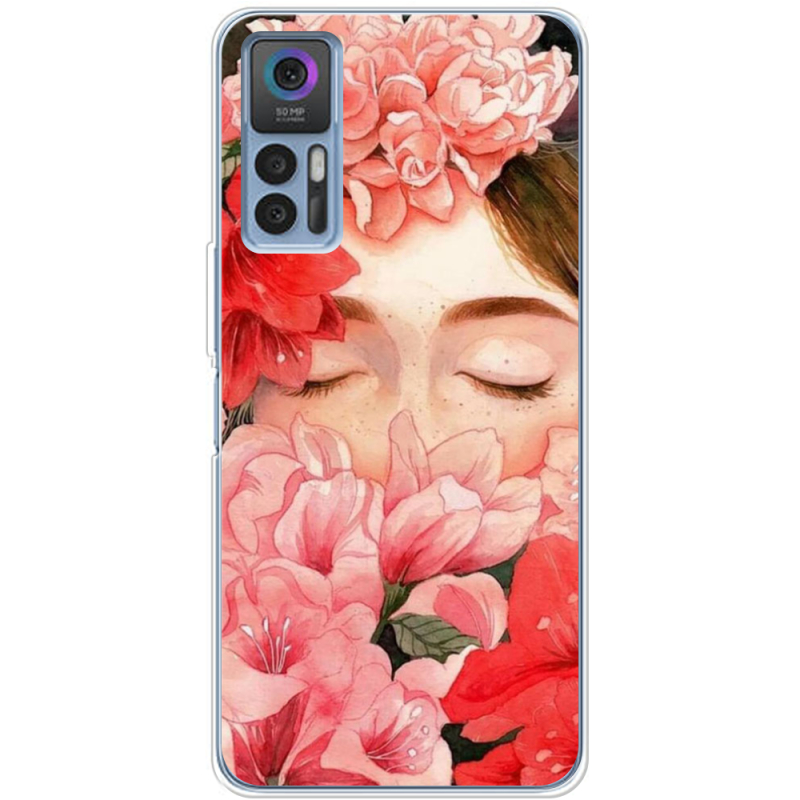 Чехол BoxFace TCL 30 Girl in Flowers