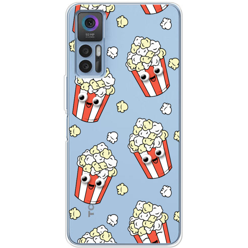 Прозрачный чехол BoxFace TCL 30 с 3D-глазками Popcorn