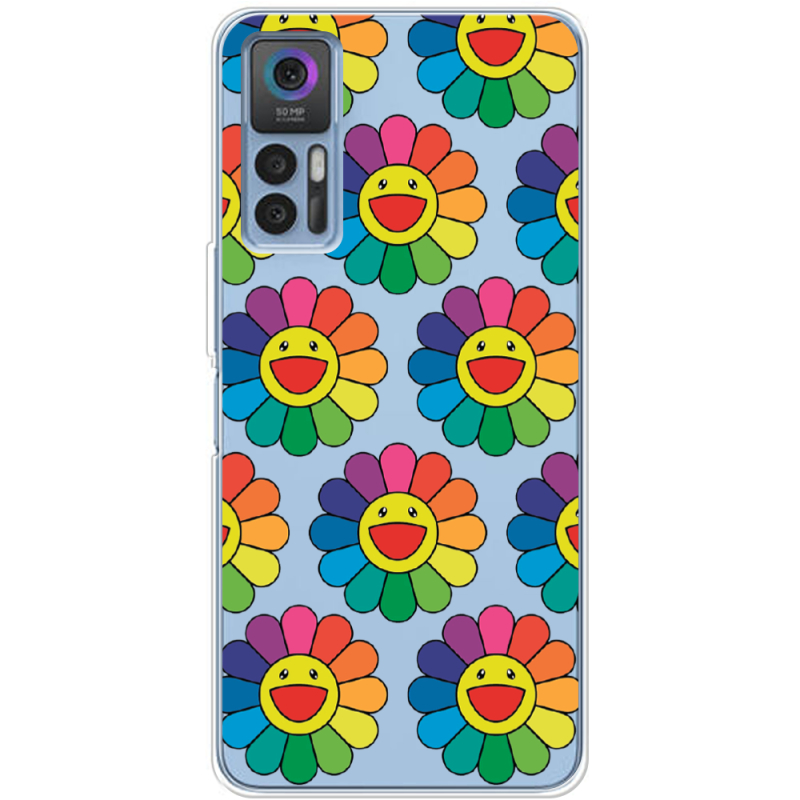 Прозрачный чехол BoxFace TCL 30 Hippie Flowers