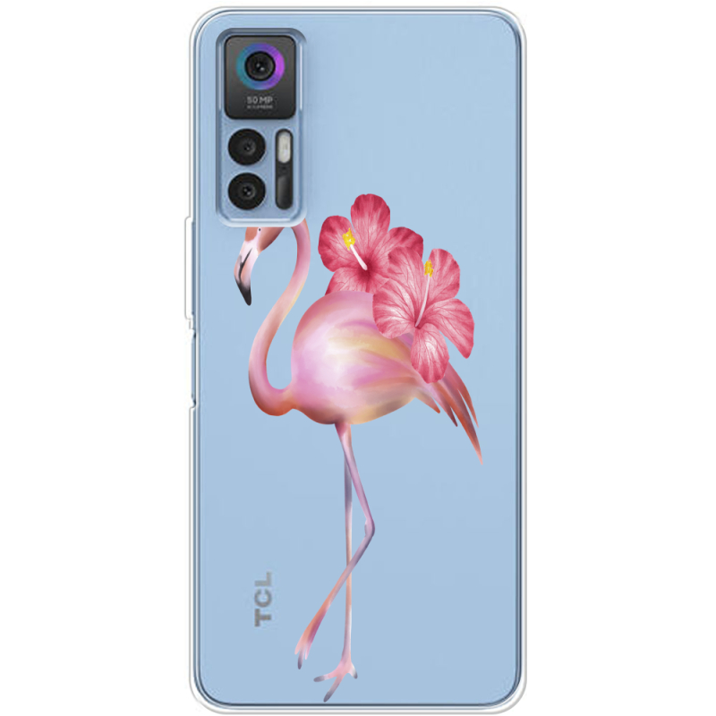 Прозрачный чехол BoxFace TCL 30 Floral Flamingo