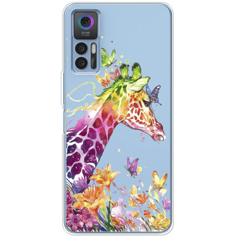 Прозрачный чехол BoxFace TCL 30 Colorful Giraffe