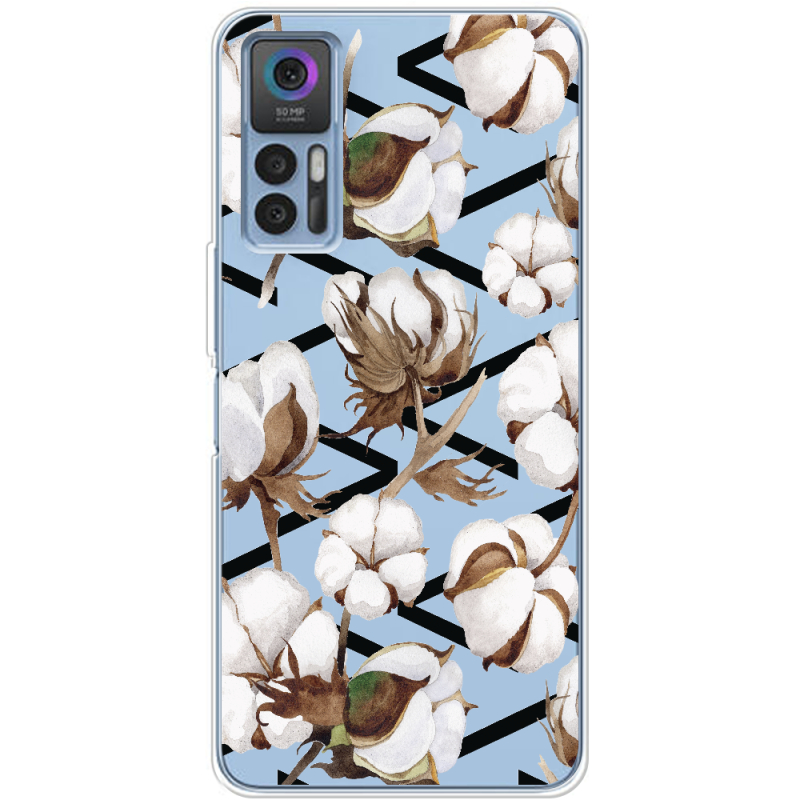 Прозрачный чехол BoxFace TCL 30 Cotton flowers