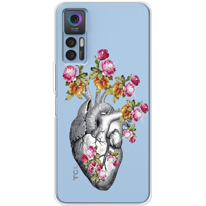 Чехол со стразами TCL 30 Heart