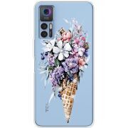 Чехол со стразами TCL 30 Ice Cream Flowers