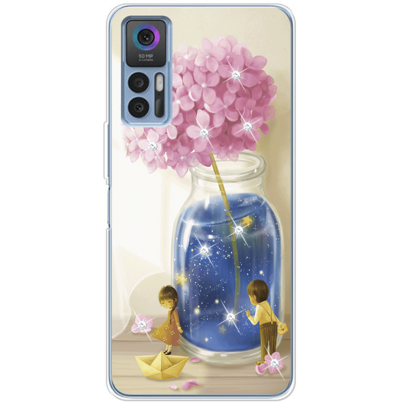 Чехол со стразами TCL 30 Little Boy and Girl