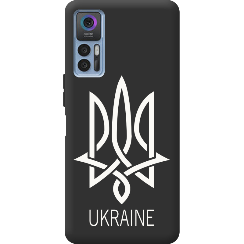 Черный чехол BoxFace TCL 30 Тризуб монограмма ukraine