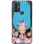 Прозрачный чехол BoxFace TCL 306 Blue Hair