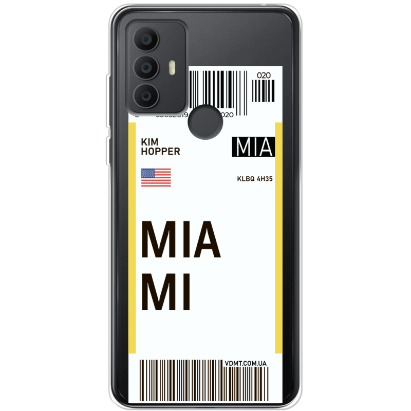 Прозрачный чехол BoxFace TCL 306 Ticket Miami
