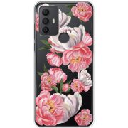 Прозрачный чехол BoxFace TCL 306 Peony Watercolor Style