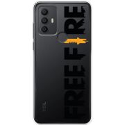 Прозрачный чехол BoxFace TCL 306 Free Fire Black Logo