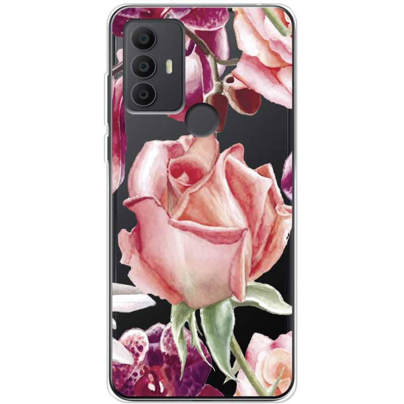 Прозрачный чехол BoxFace TCL 306 Rose