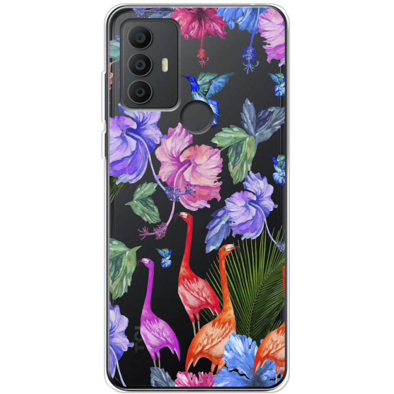 Прозрачный чехол BoxFace TCL 306 Flamingo