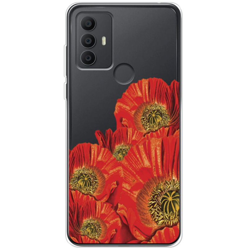 Прозрачный чехол BoxFace TCL 306 Red Poppies