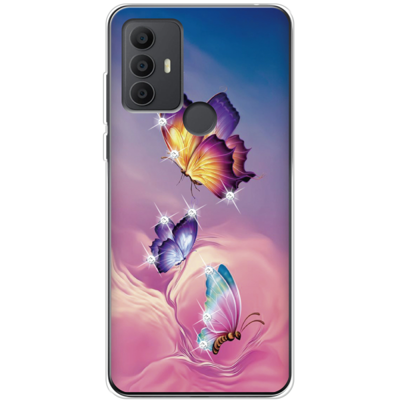 Чехол со стразами TCL 306 Butterflies