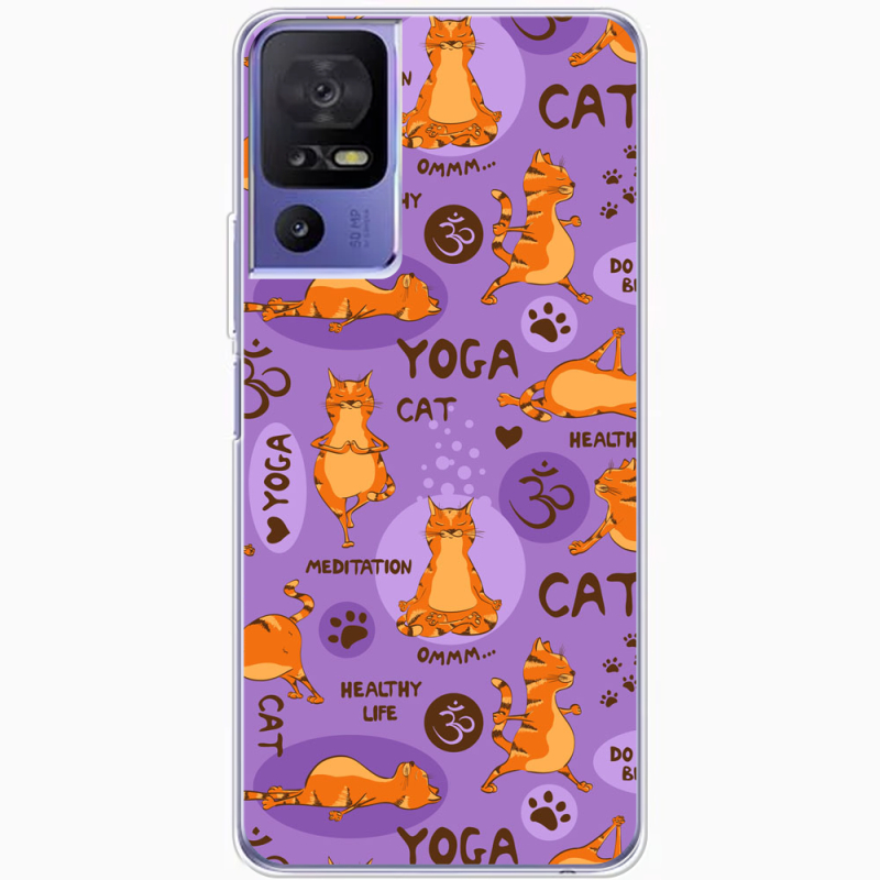 Чехол BoxFace TCL 40 SE Yoga Cat