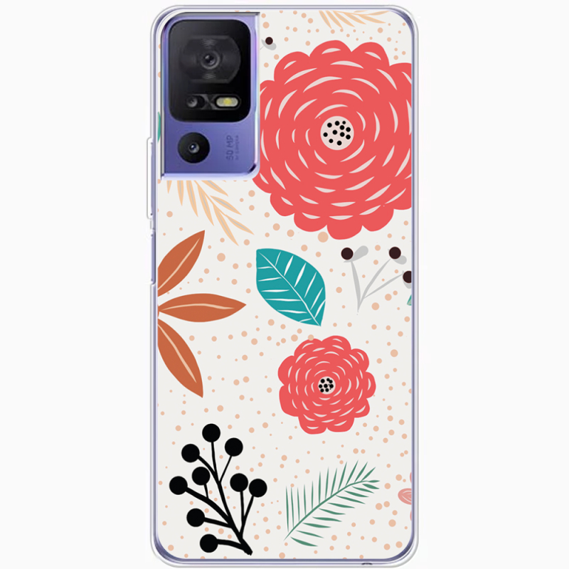 Чехол BoxFace TCL 40 SE Line Flowers