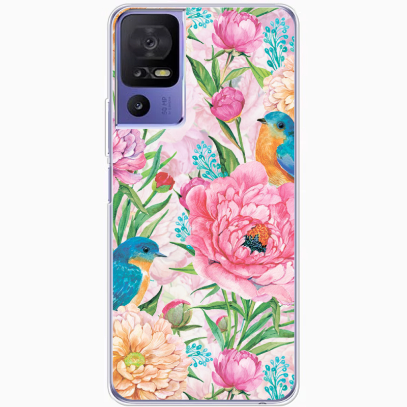 Чехол BoxFace TCL 40 SE Birds in Flowers