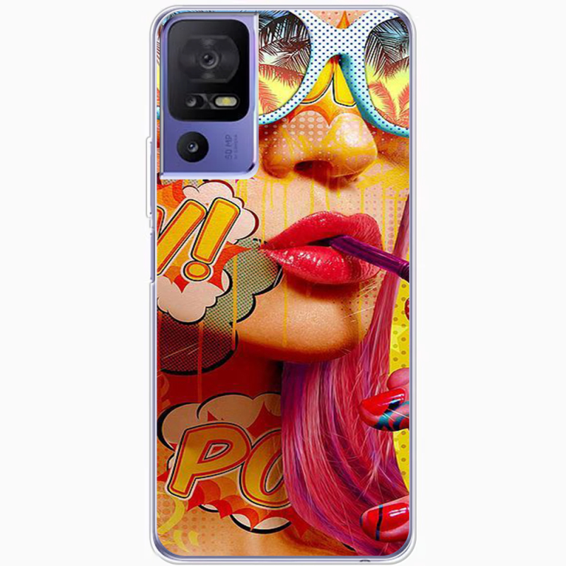 Чехол BoxFace TCL 40 SE Yellow Girl Pop Art