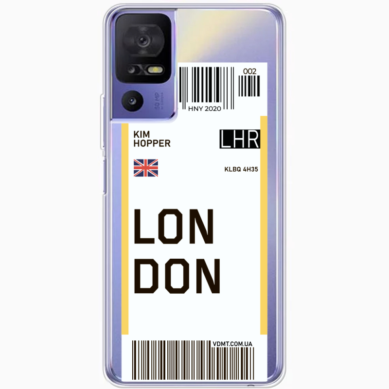 Прозрачный чехол BoxFace TCL 40 SE Ticket London