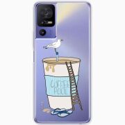 Прозрачный чехол BoxFace TCL 40 SE Segull in Cofee Pool
