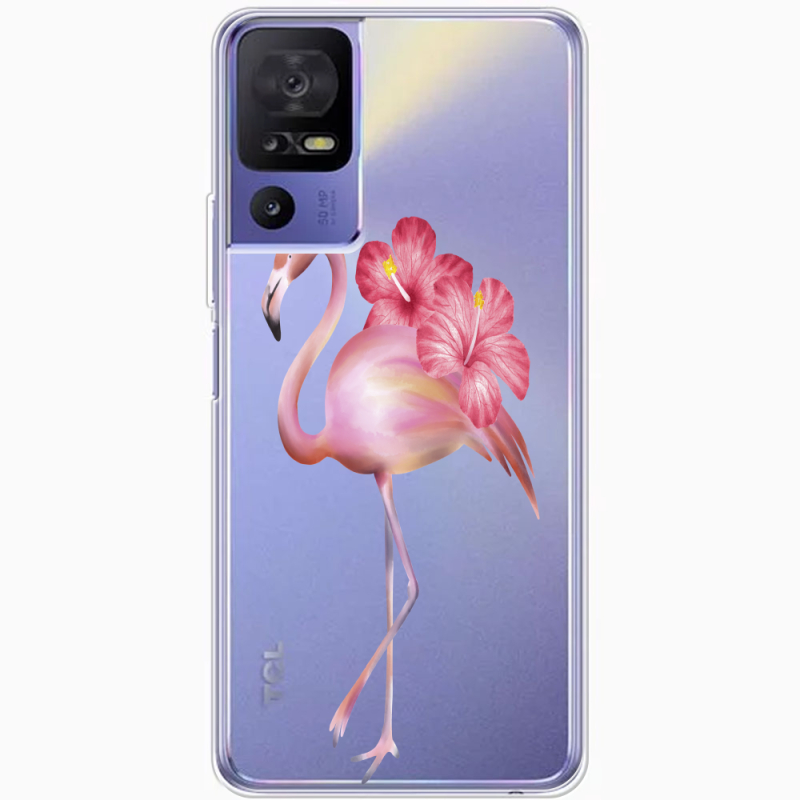 Прозрачный чехол BoxFace TCL 40 SE Floral Flamingo