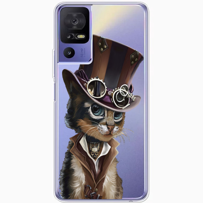 Прозрачный чехол BoxFace TCL 40 SE Steampunk Cat