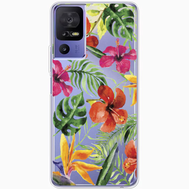 Прозрачный чехол BoxFace TCL 40 SE Tropical Flowers