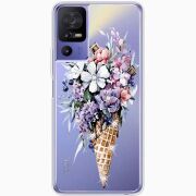 Чехол со стразами TCL 40 SE Ice Cream Flowers