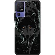 Черный чехол BoxFace TCL 40 SE Wolf