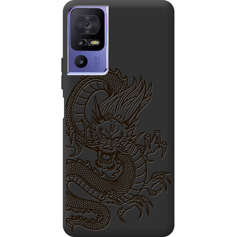 Черный чехол BoxFace TCL 40 SE Chinese Dragon