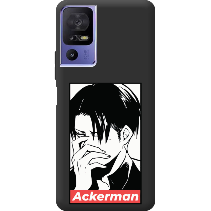 Черный чехол BoxFace TCL 40 SE Attack On Titan - Ackerman