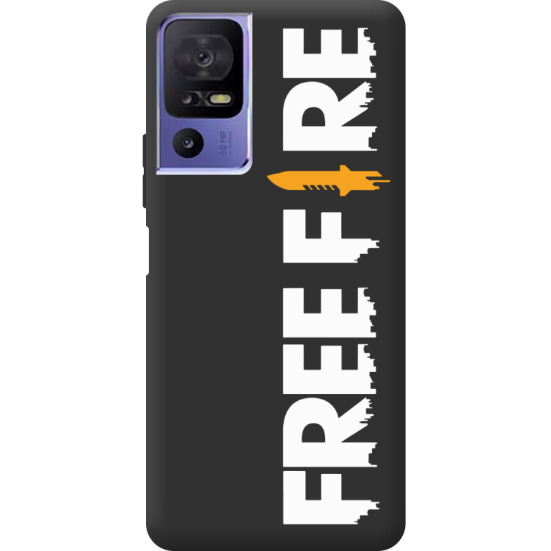 Черный чехол BoxFace TCL 40 SE Free Fire White Logo