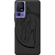 Черный чехол BoxFace TCL 40 SE Horse