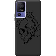 Черный чехол BoxFace TCL 40 SE Skull and Roses