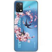 Чехол со стразами Umidigi A11 Swallows and Bloom