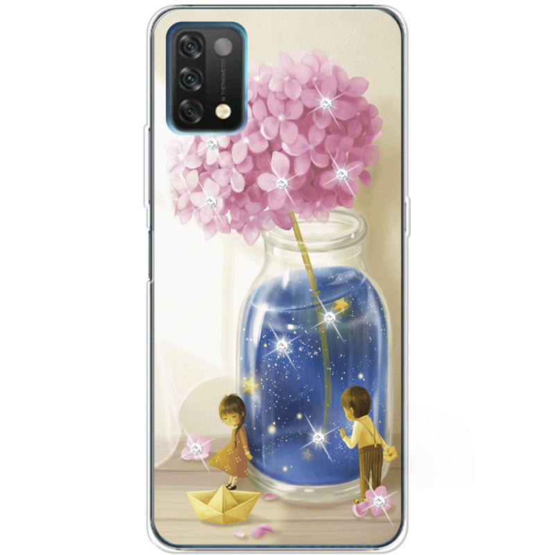 Чехол со стразами Umidigi A11 Little Boy and Girl